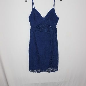 GUESS Cocktail Dress Lace Royal Blue